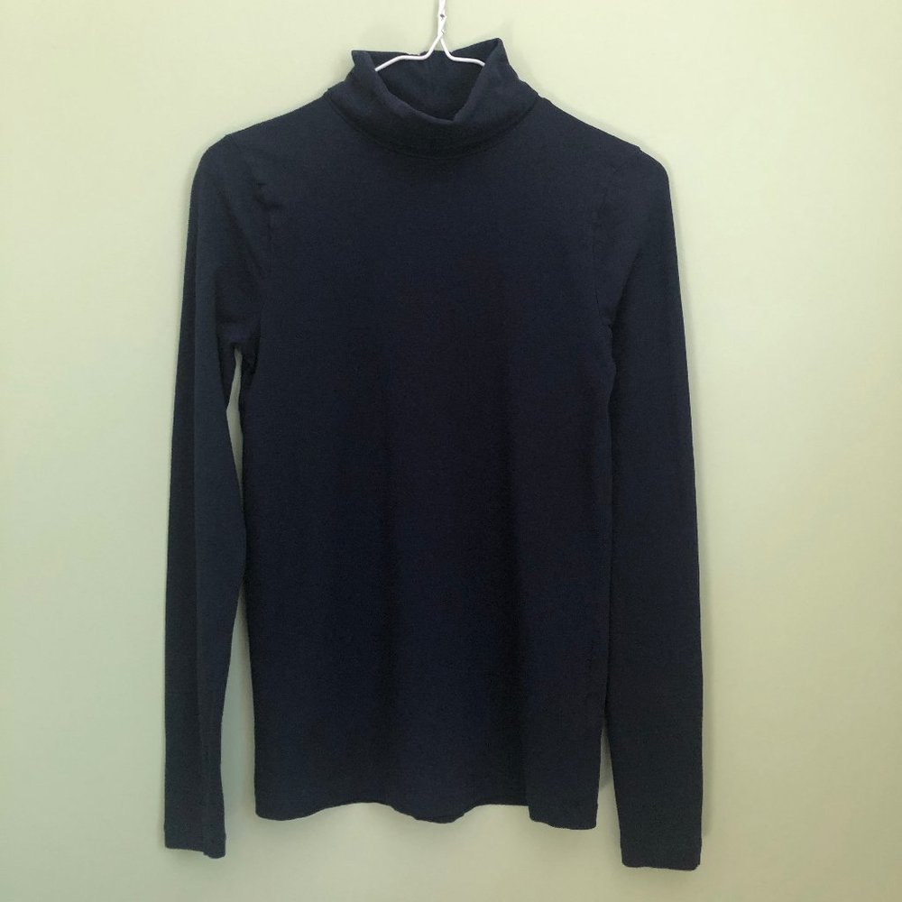 J.Crew Women Navy Cotton Tissue Turtleneck